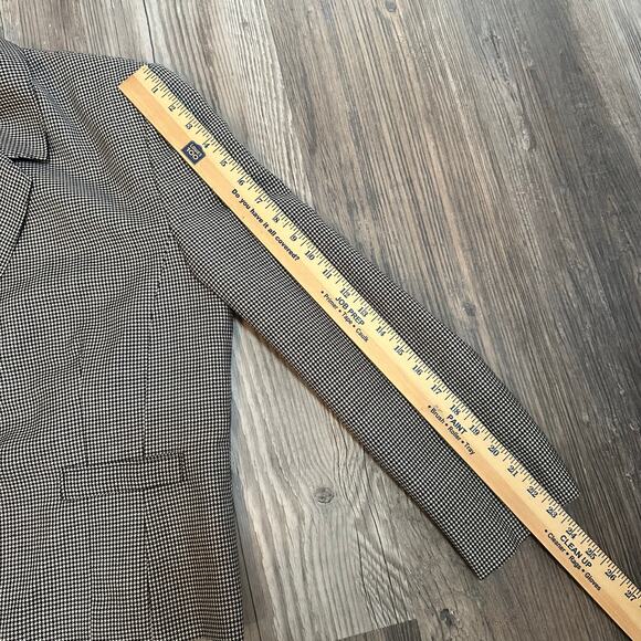 Vintage Pendleton Houndstooth Blazer Women’s Size 14 Black White Tapered Back - Picture 5 of 10